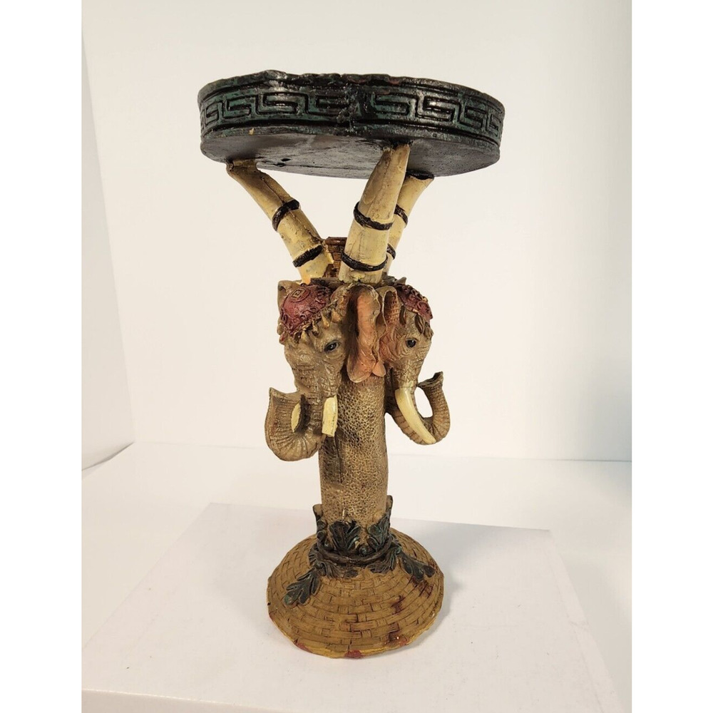 Boho Style Resin Elephant Candle Holder with 3 Elephants (G1)